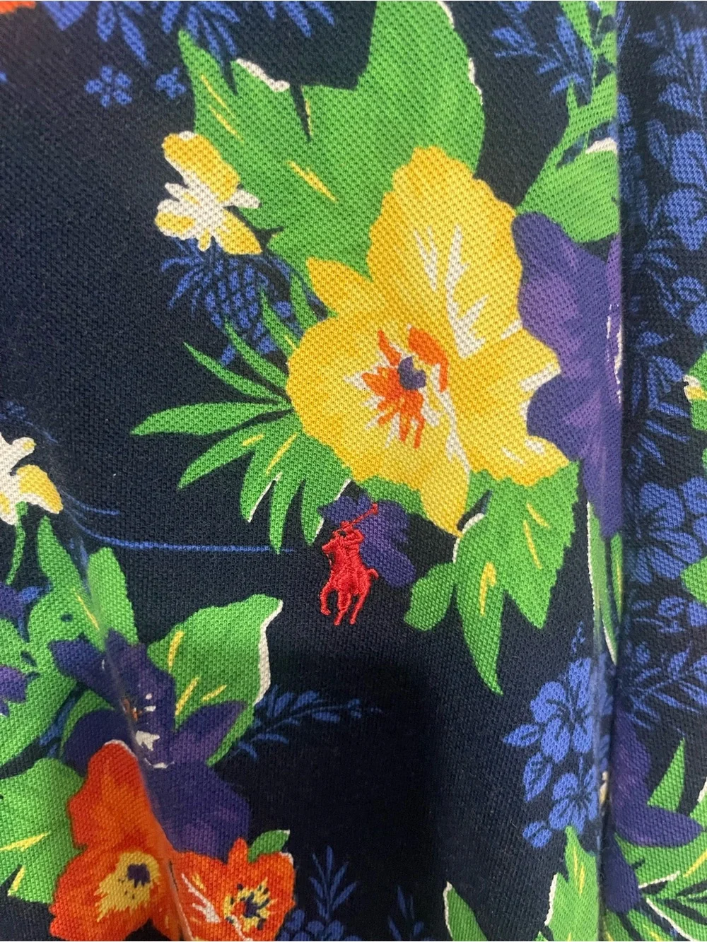Polo Ralph Lauren Hawaiian Polo Shirt Blue Men's XL-Tall Aloha Floral Colorful